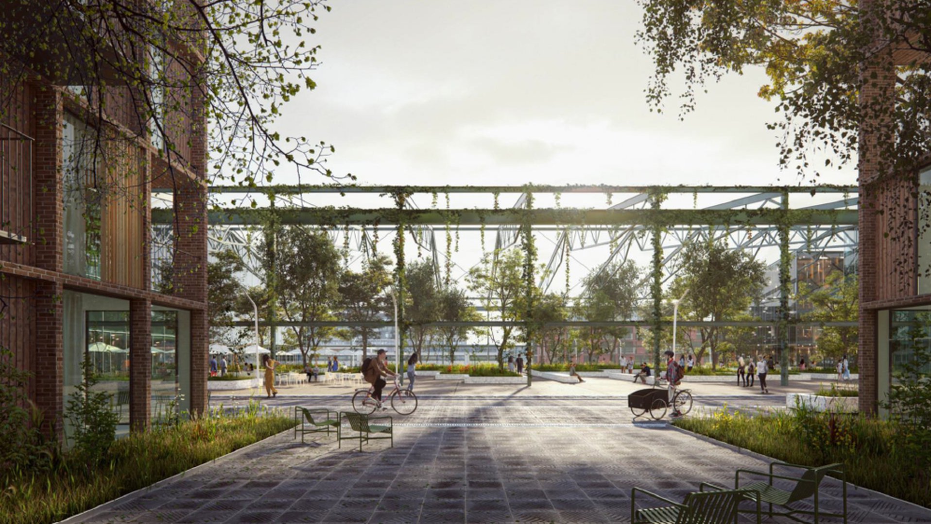 Werftquartier – Grüner Finger // ehemalige Schiffbauhalle